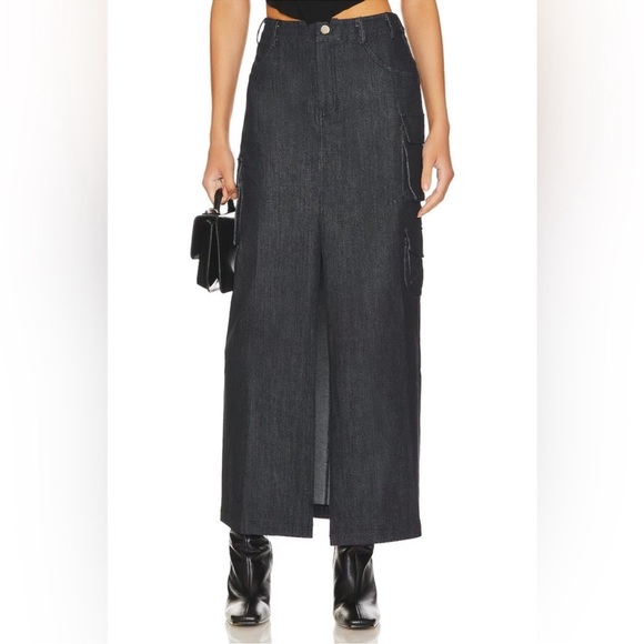 New NWT Line and Dot Mora Maxi Skirt in Charcoal Size XS - Picture 11 of 16